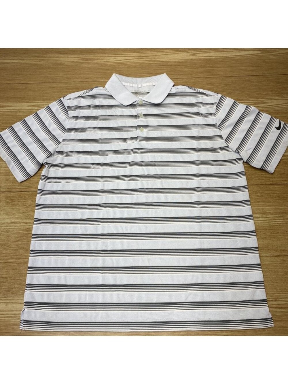 Nike Golf Polo Shirt Mens Striped Short Sleeve Athletic Performance Size Large
